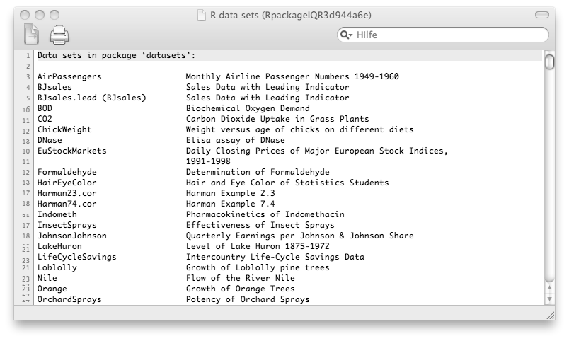 Datensätze in R